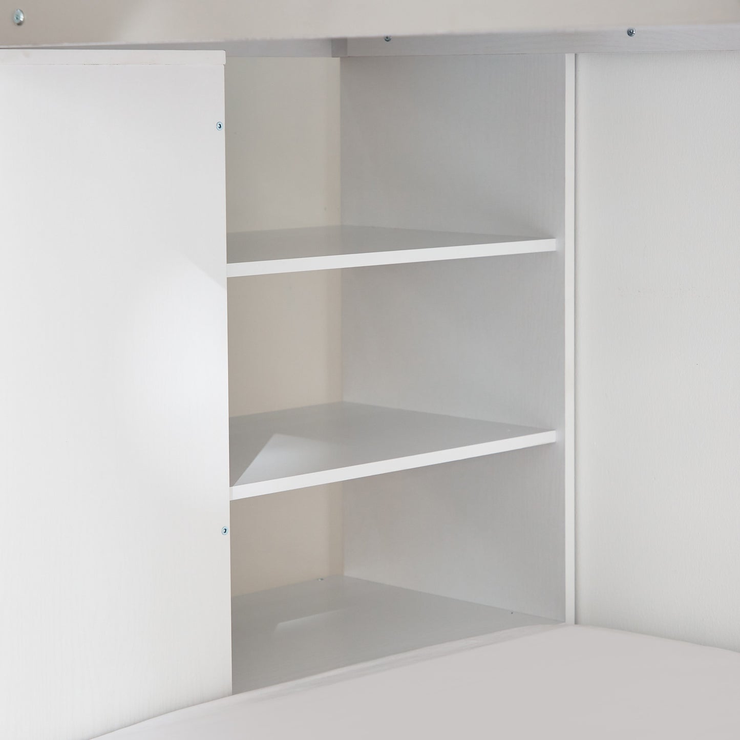 Bunk Bed with Storage 90x190 cm | Modern Wooden Bunk Bed with Shelves