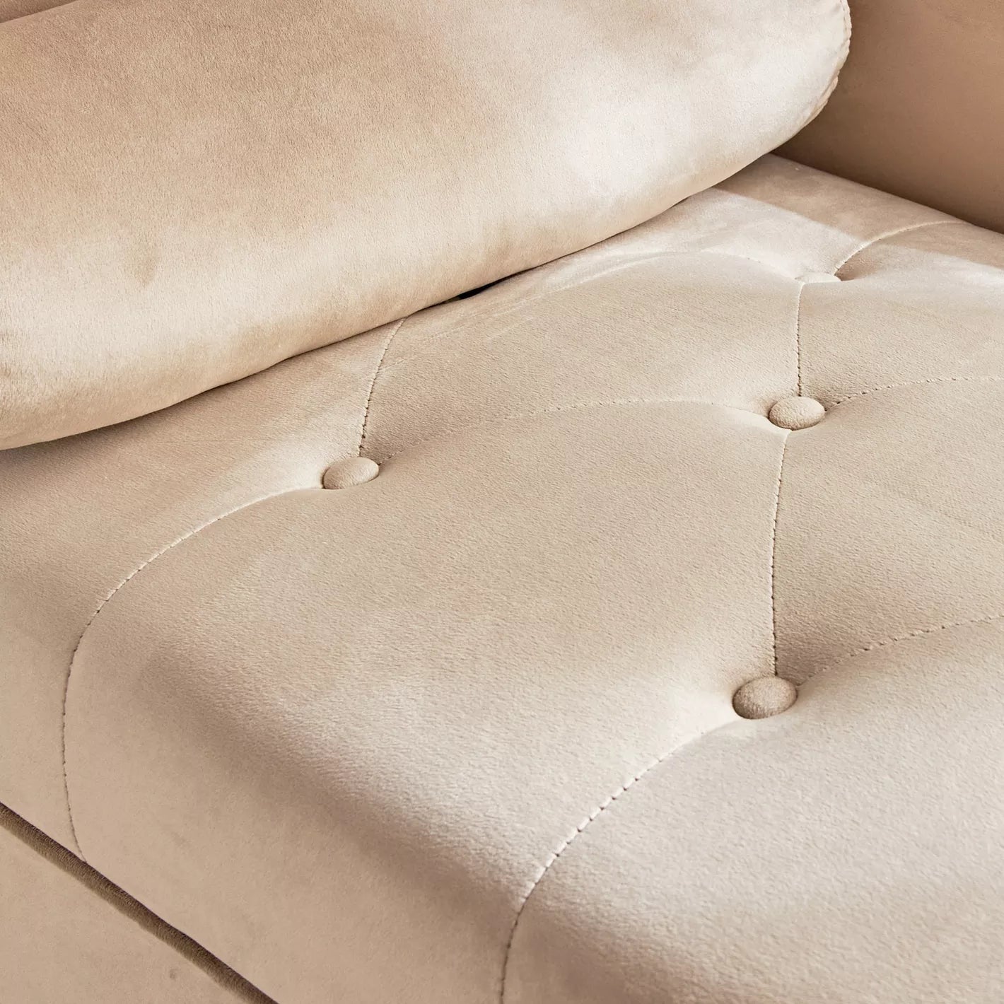 Chaise with Luxurious Velvet Upholstery 60 x 150 x 75 CM - Taupe - COOLBABY