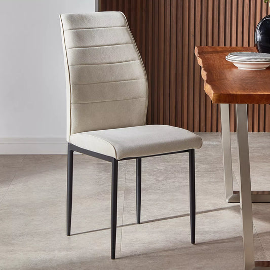 Modern Fabric Dining Chair, Metal Legs With Chrome Finish - COOLBABY