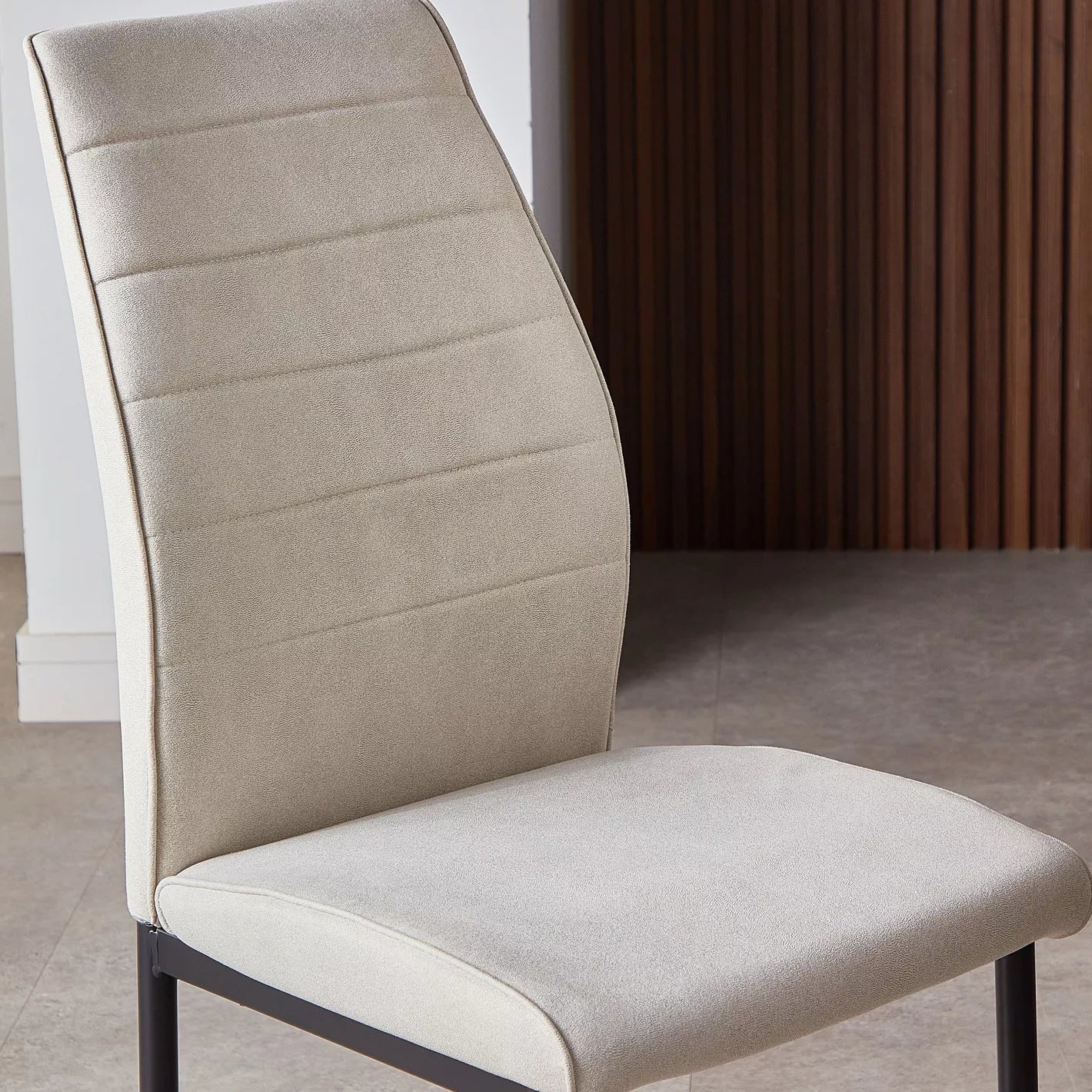 Modern Fabric Dining Chair, Metal Legs With Chrome Finish - COOLBABY