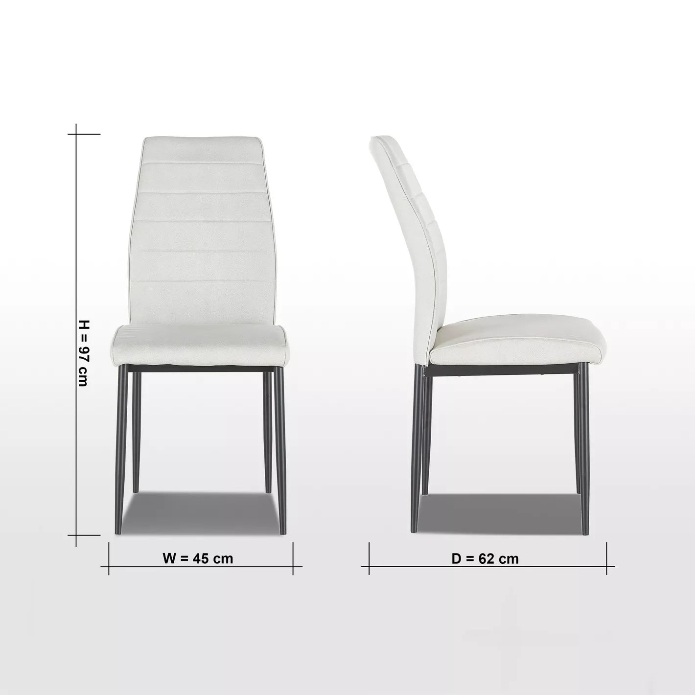Modern Fabric Dining Chair, Metal Legs With Chrome Finish - COOLBABY