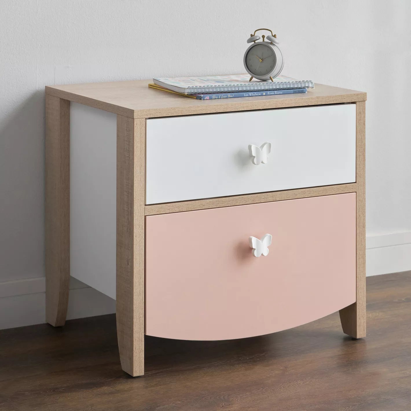 Charming Design Nightstand With Two Large Drawers - COOLBABY
