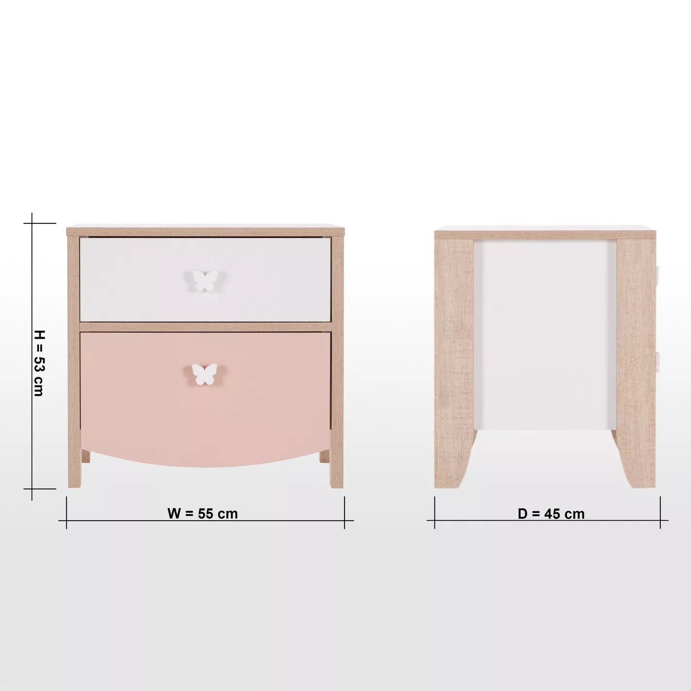Charming Design Nightstand With Two Large Drawers - COOLBABY