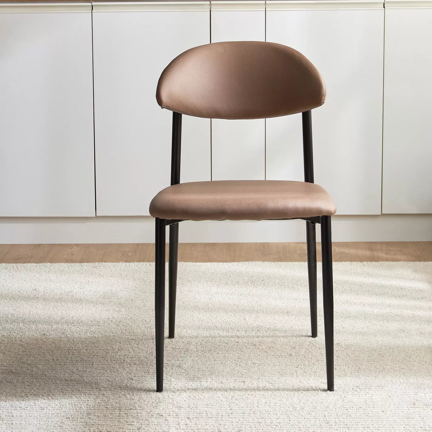 Leather Dining Chair With Metal Legs For Modern Areas - COOLBABY