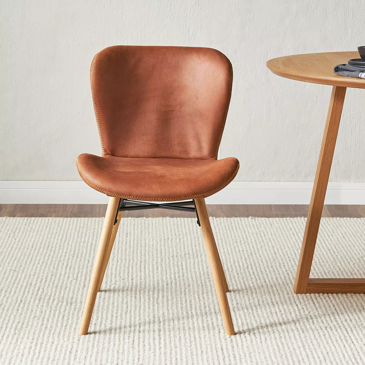 Modern Design Leather Dining Chair For Living Spaces - COOLBABY