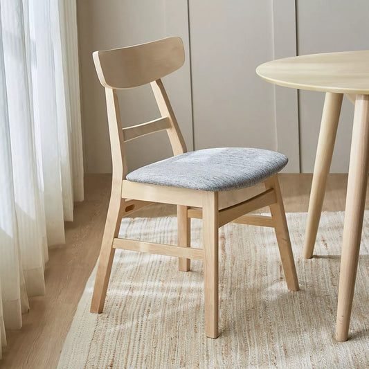 Fabric Dining Chair, Solid Wood Legs, Fabric Upholstery, Foam And Fiber Seat Filling For Living Areas - COOLBABY
