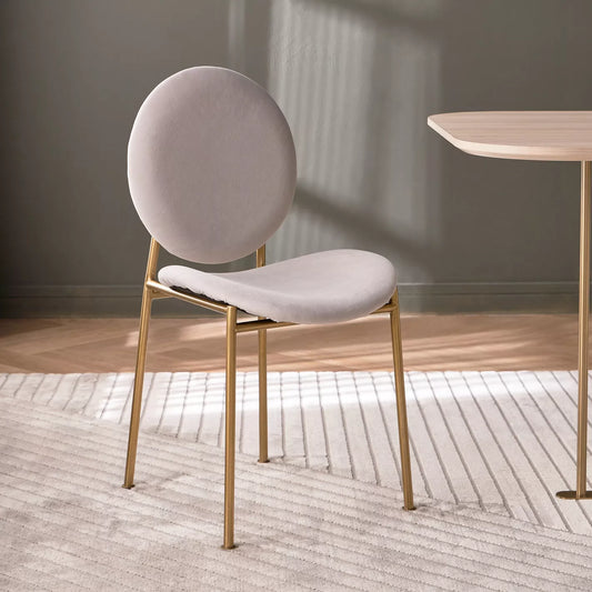 Modern Luxe Fabric Dining Chair With Metal Legs And Foam Seat Filling For Living Areas - COOLBABY