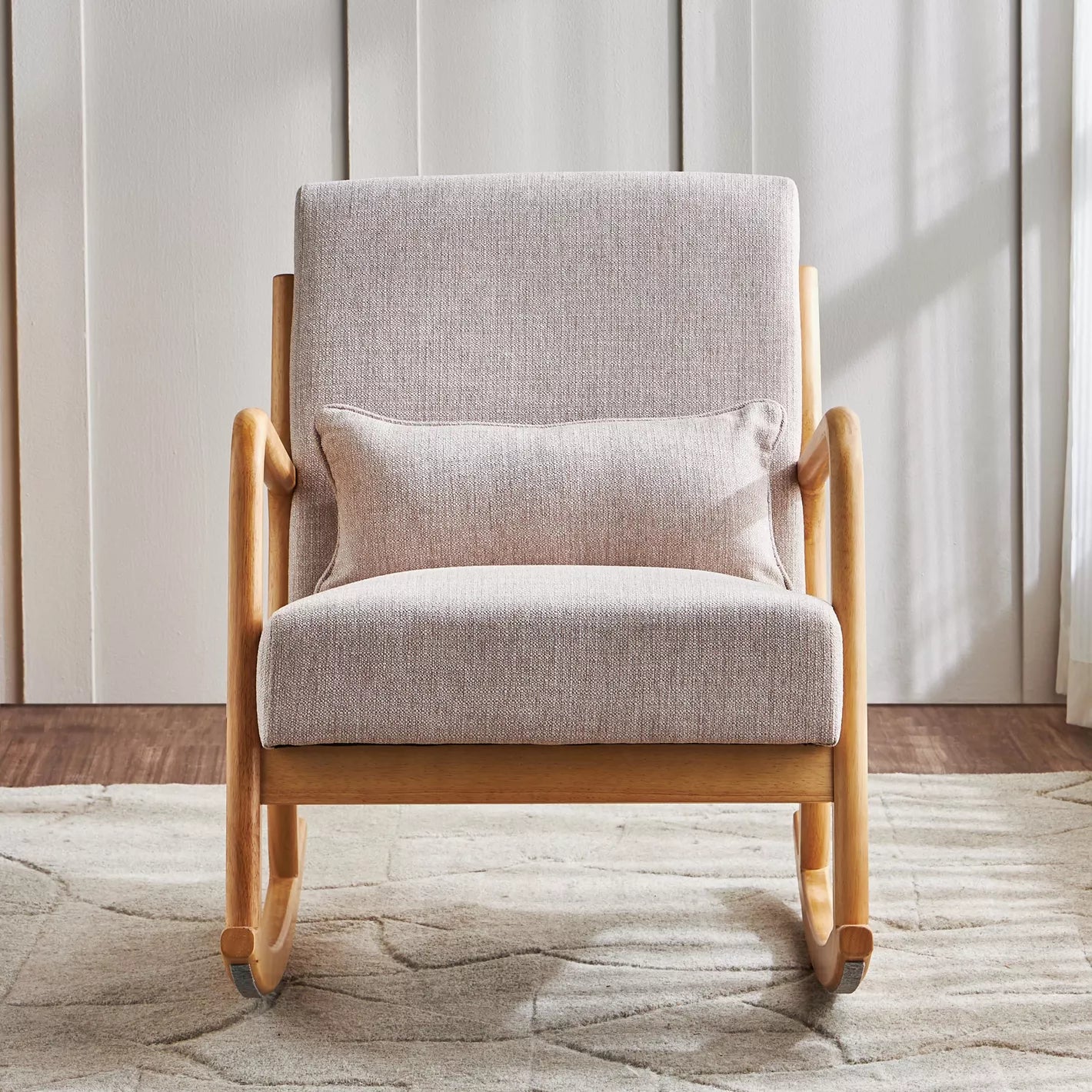 Fabric Rocking Armchair 84 x 65 x 85 cm - Beige - COOLBABY