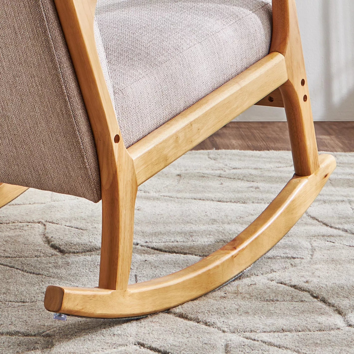 Fabric Rocking Armchair 84 x 65 x 85 cm - Beige - COOLBABY