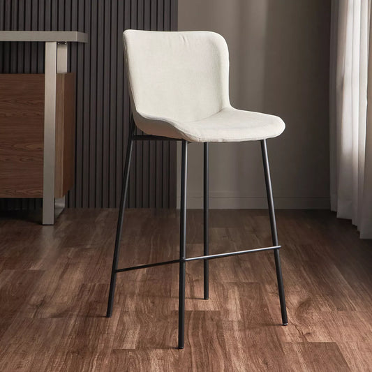 Fabric Bar Chair, Home Chair With Metal Legs - Black/Beige - COOLBABY