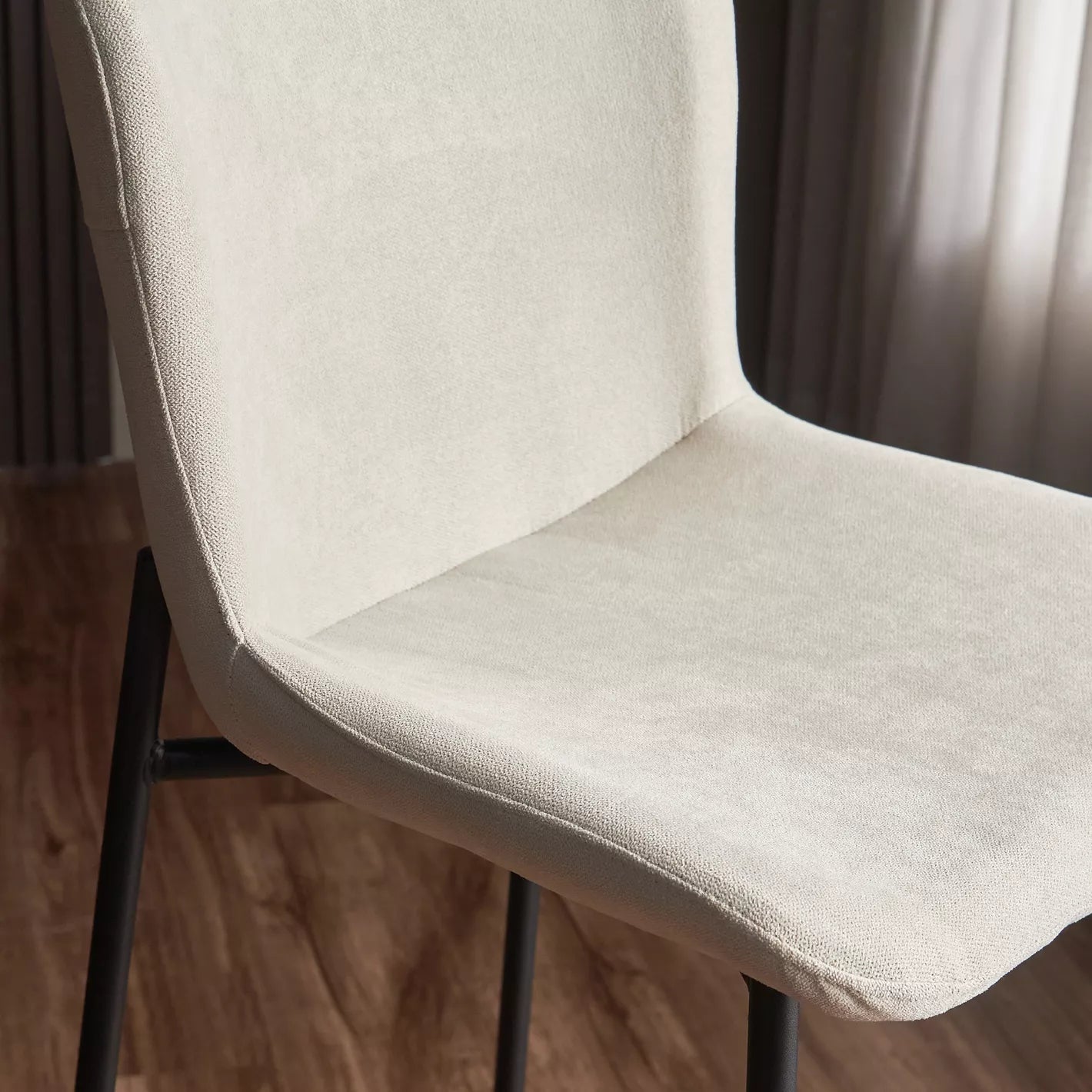 Fabric Bar Chair, Home Chair With Metal Legs - Black/Beige - COOLBABY