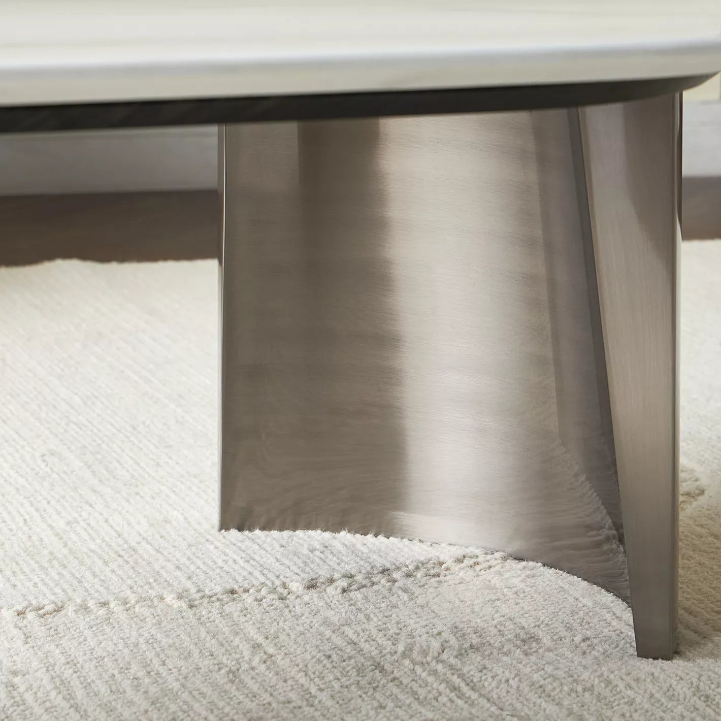 Marble Top Coffee Table, Durable Glass and Sturdy Metal for Modern Room - COOLBABY
