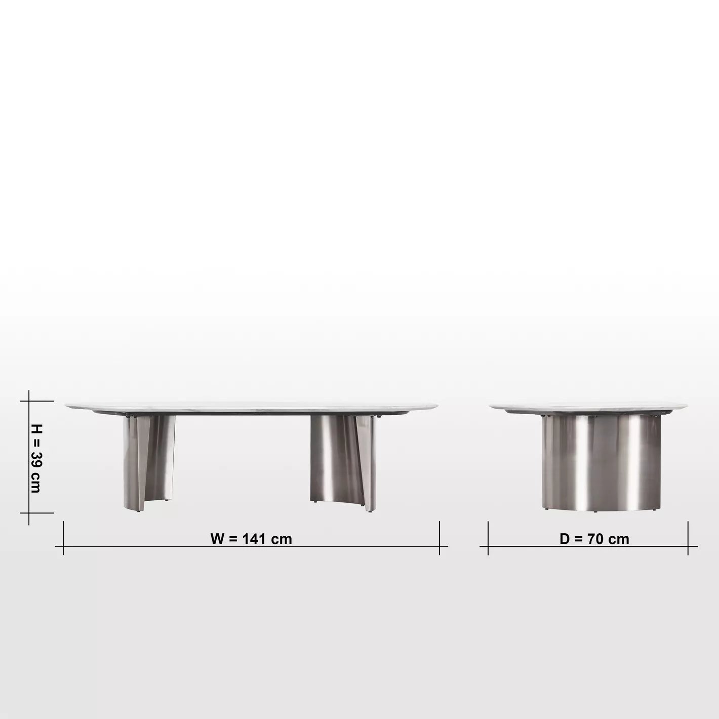 Marble Top Coffee Table, Durable Glass and Sturdy Metal for Modern Room - COOLBABY