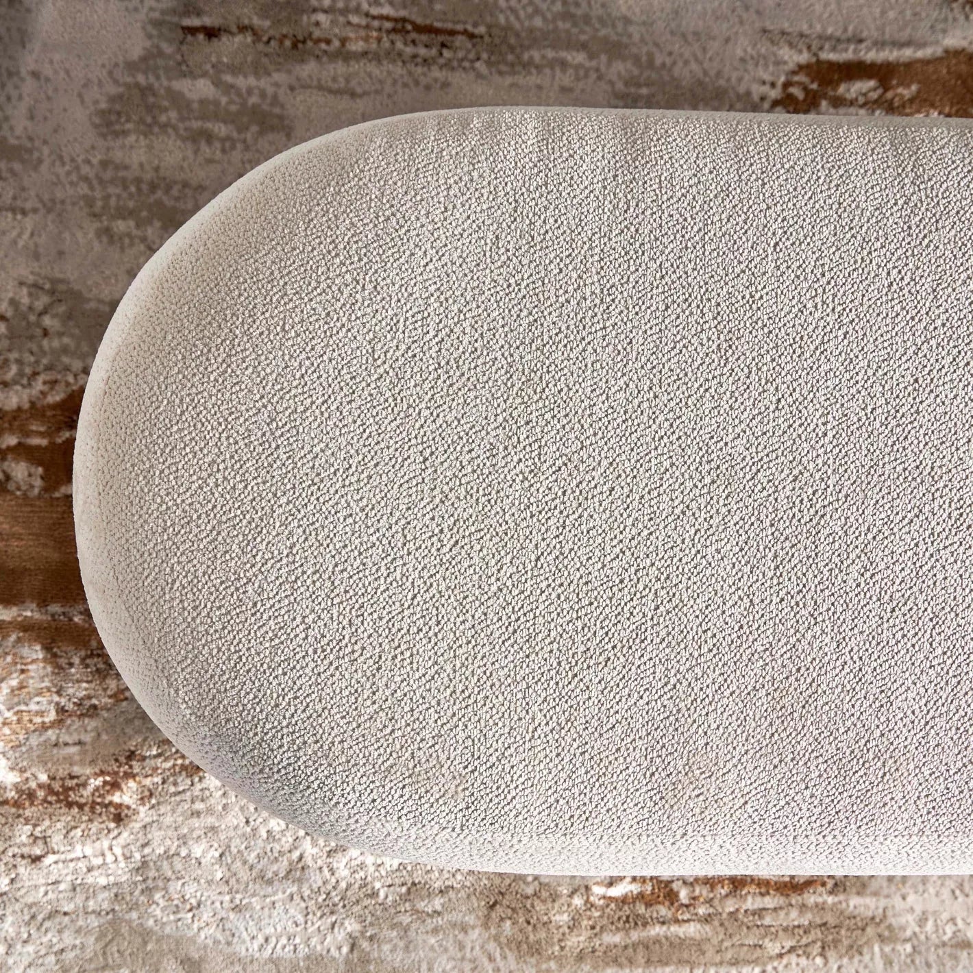 Elegant Modern Luxe Fabric Ottoman 47 x 87 x 45 CM - Cream - COOLBABY