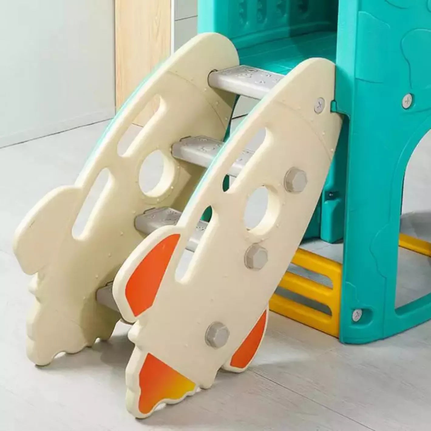 Kids' Indoor and Outdoor Multiplay Airplane Activity Tower with 2 Slides - COOLBABY