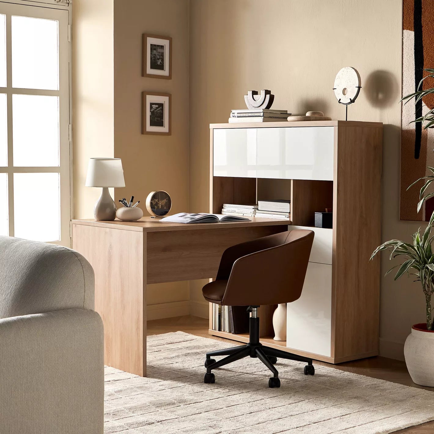 Study Desk with Bookcase For Maintaining An Organized Workstation - COOLBABY