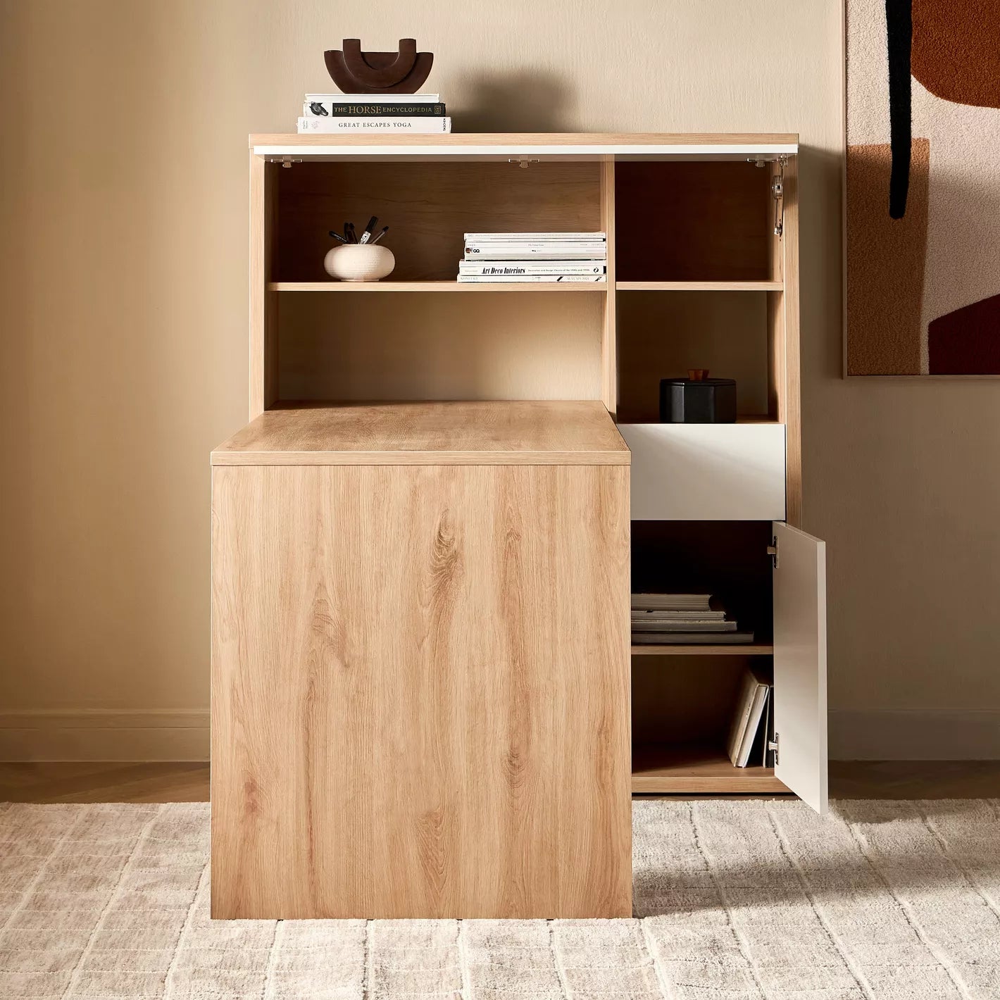 Study Desk with Bookcase For Maintaining An Organized Workstation - COOLBABY
