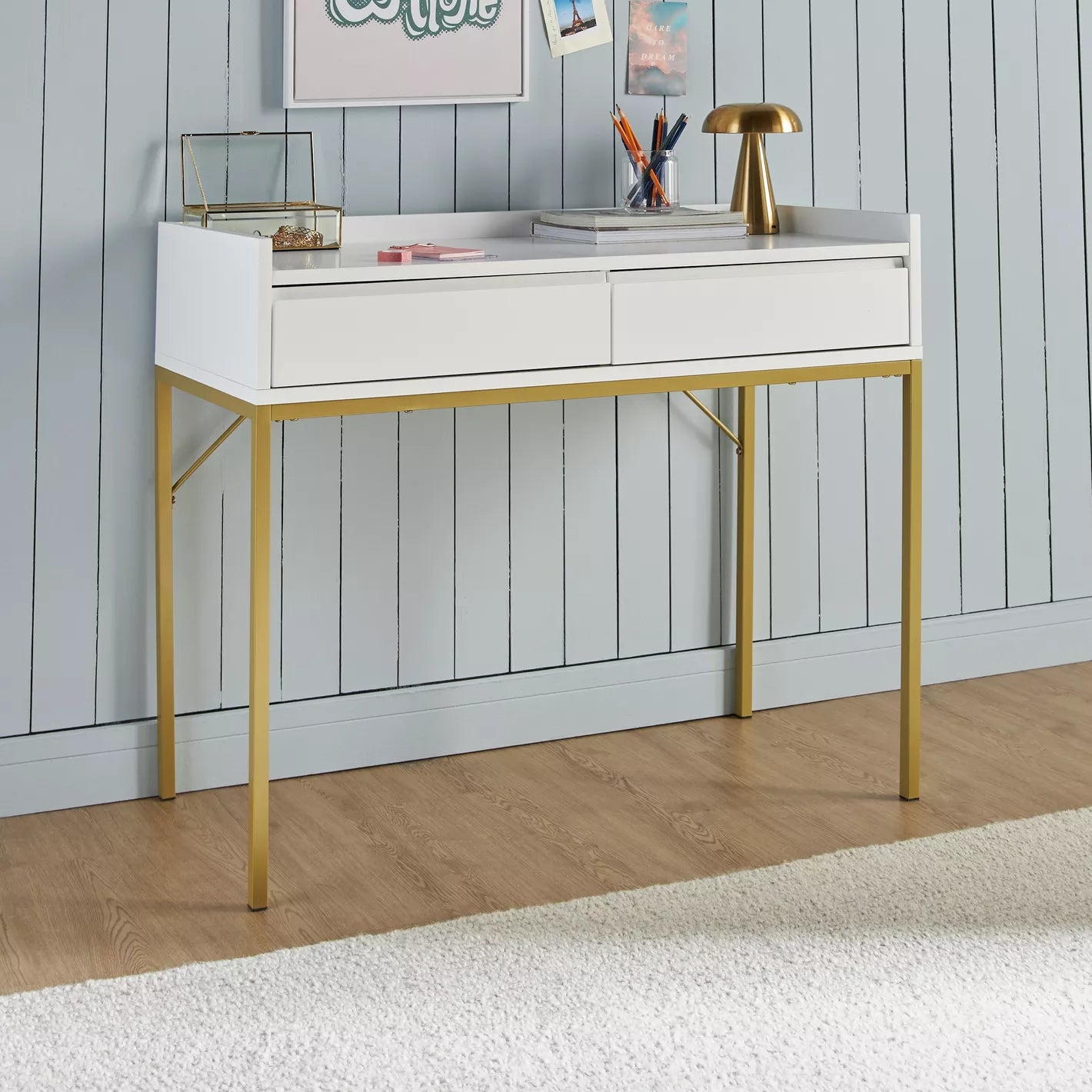 Study Desk, Work Desk With Two Drawers For Storage - COOLBABY