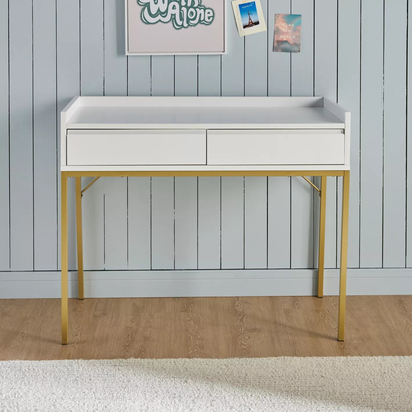 Study Desk, Work Desk With Two Drawers For Storage - COOLBABY