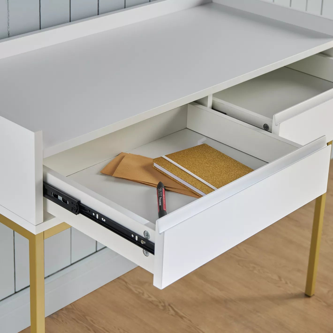 Study Desk, Work Desk With Two Drawers For Storage - COOLBABY