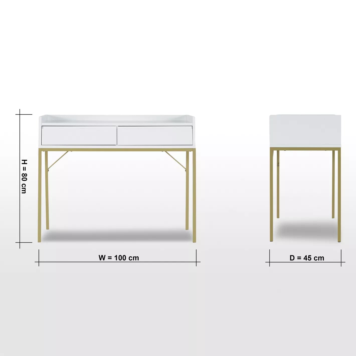 Study Desk, Work Desk With Two Drawers For Storage - COOLBABY