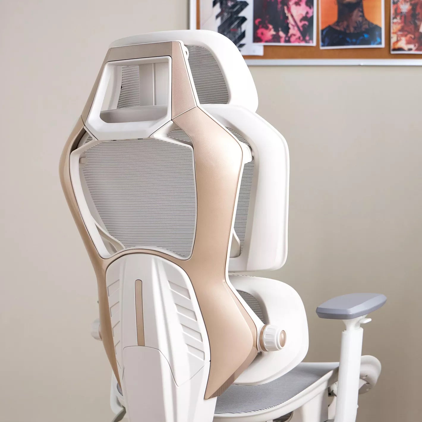 Stylish Ergonomic Chair With Mesh Design And Height-Adjustable Back Cushion With Four Locking Positions Gaming Chair - COOLBABY