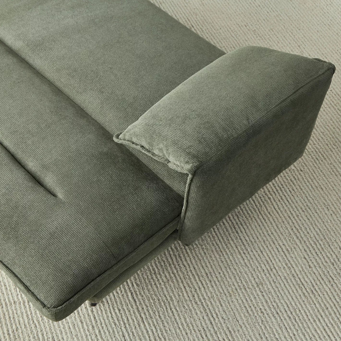 Elegant 3-Seater Fabric Sofa Bed for Modern Living Spaces - Green - COOLBABY