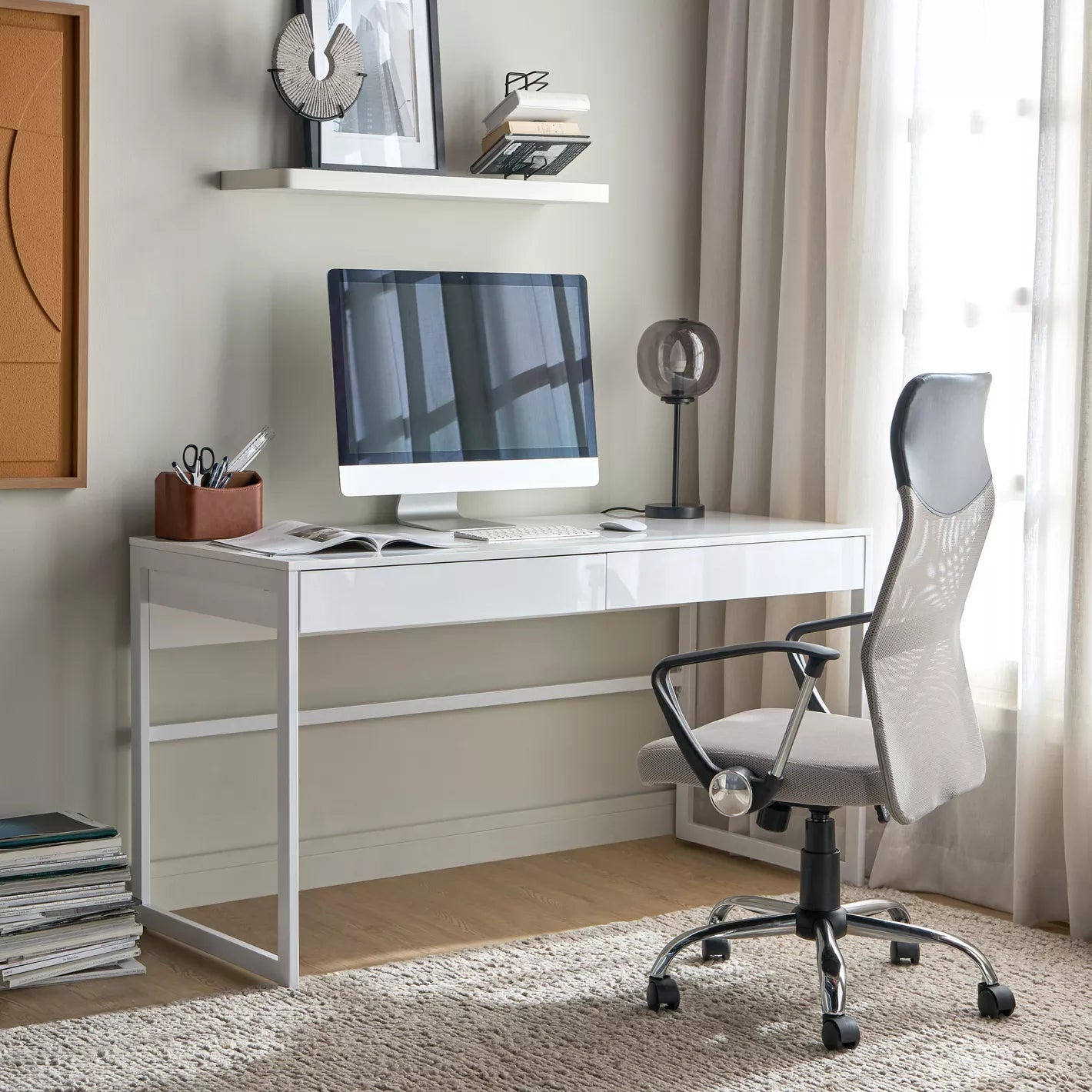 Study/Office Desk, Includes A Cable Management System - COOLBABY