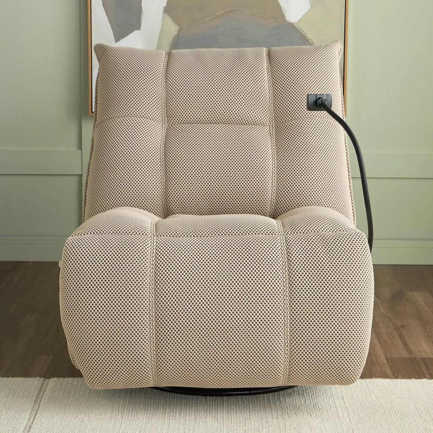 Fabric Rocking Recliner With 360-Degree Swivel Mechanism And A Phone Holder - COOLBABY