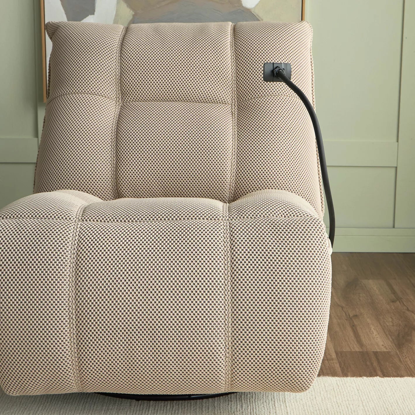 Fabric Rocking Recliner With 360-Degree Swivel Mechanism And A Phone Holder - COOLBABY