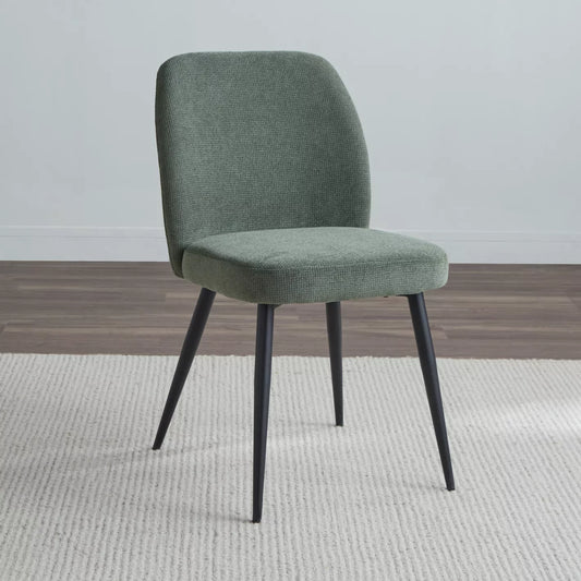 Modern Upholstered Fabric Dining Chair, Armless Design - COOLBABY