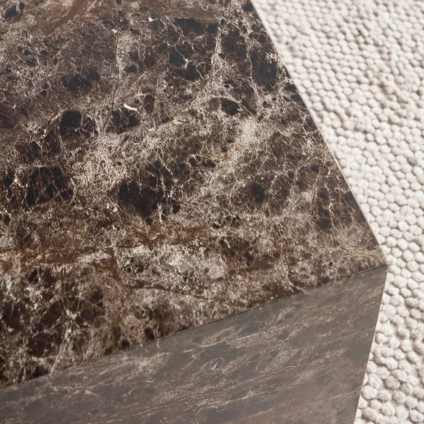 2-Piece Coffee Table Set, Modern Design With A Marble-Look Finish - COOLBABY