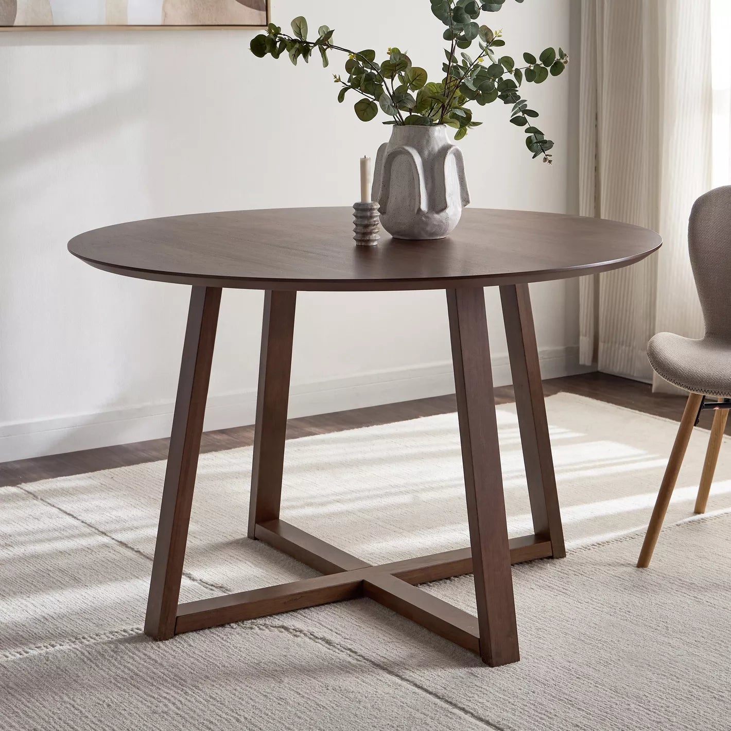 4-Seater Wood Dining Table, Round Table - 76H * 120W - COOLBABY