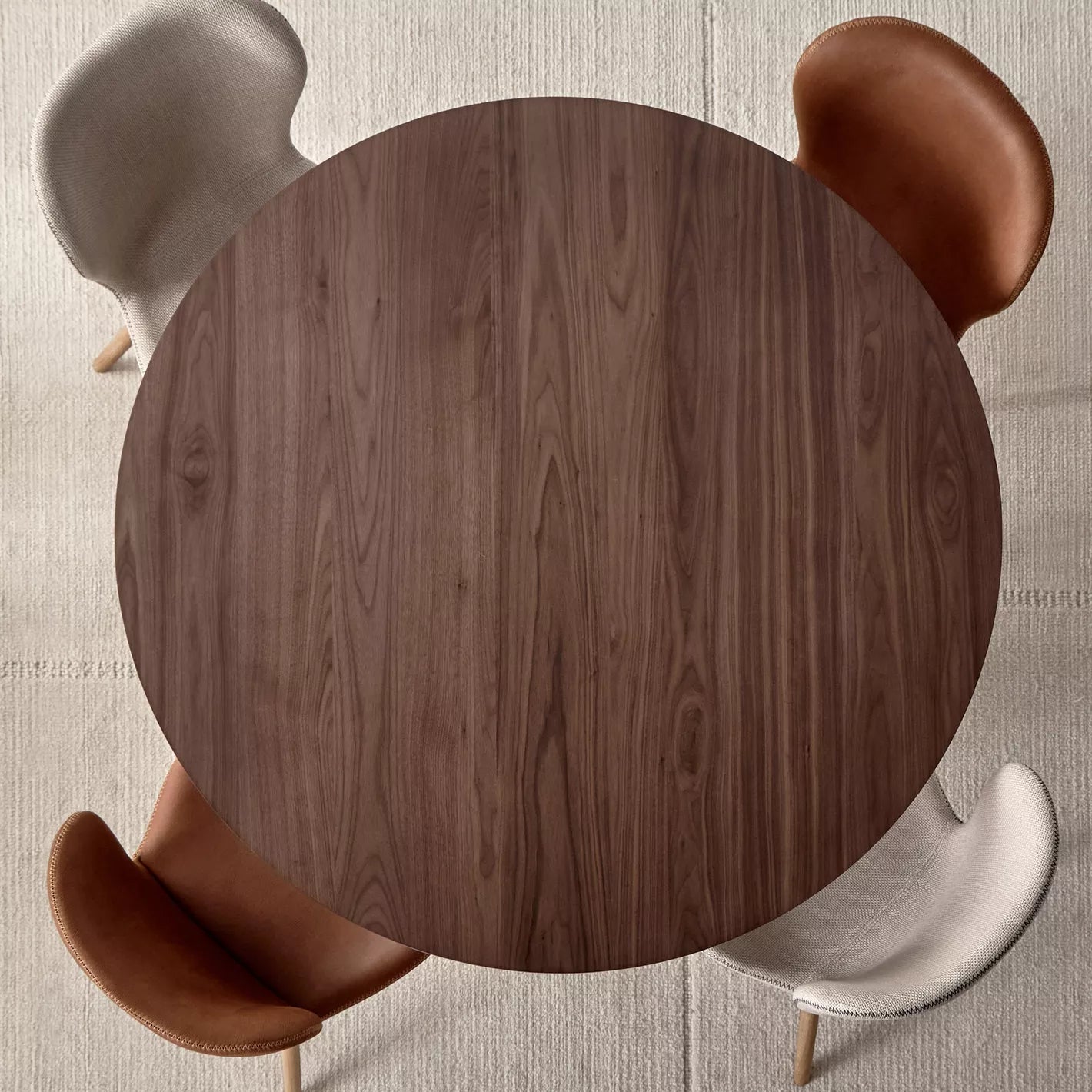 4-Seater Wood Dining Table, Round Table - 76H * 120W - COOLBABY