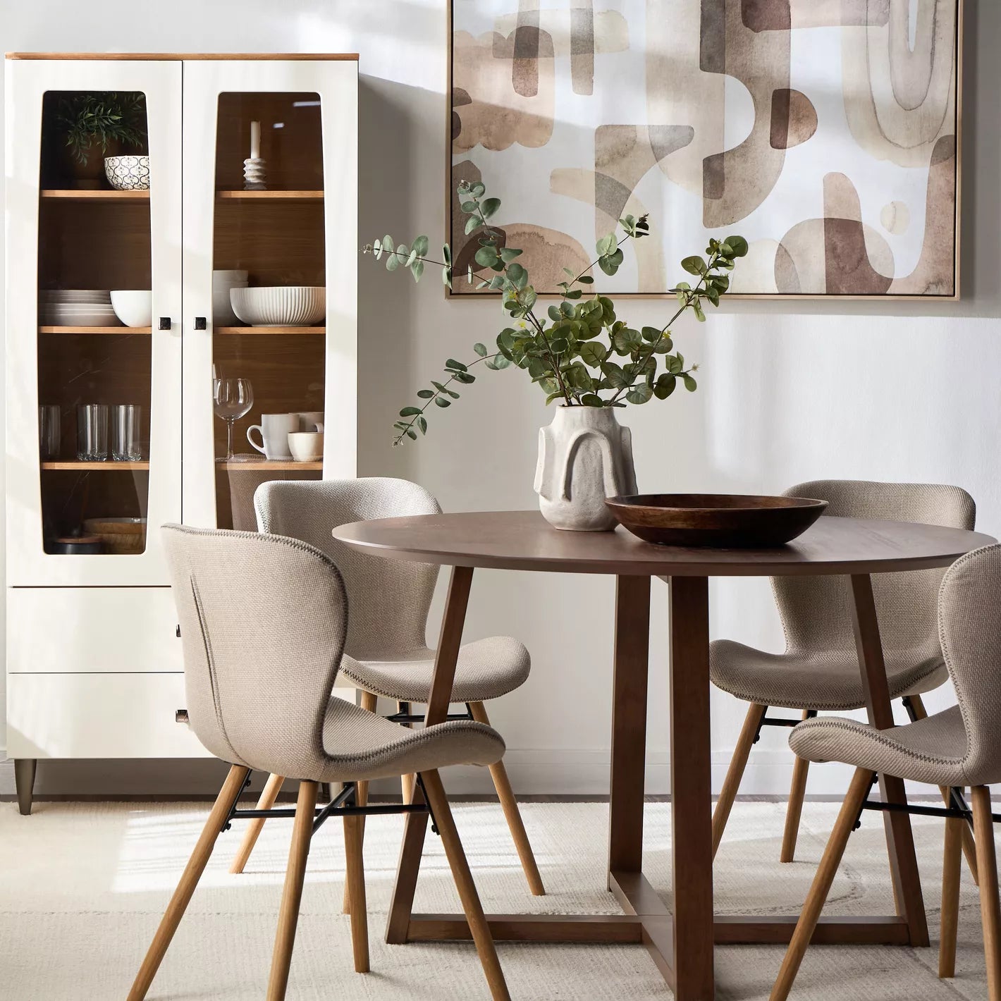 4-Seater Wood Dining Table, Round Table - 76H * 120W - COOLBABY