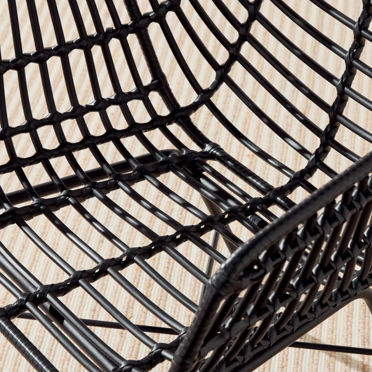 Natural Style Outdoor Dining Chair With Metal Legs - 59 * 80 * 61 CM - COOLBABY