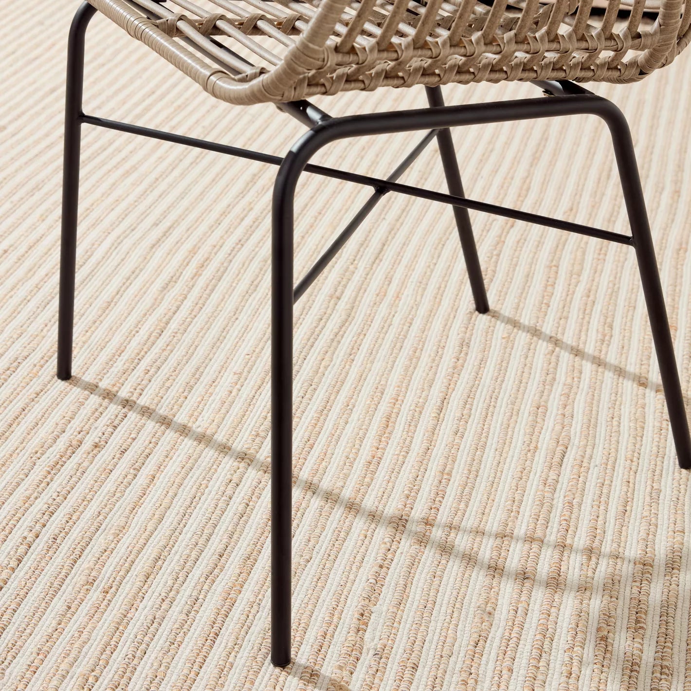 Natural Style Outdoor Dining Chair With Metal Legs - 59 * 80 * 61 CM - COOLBABY