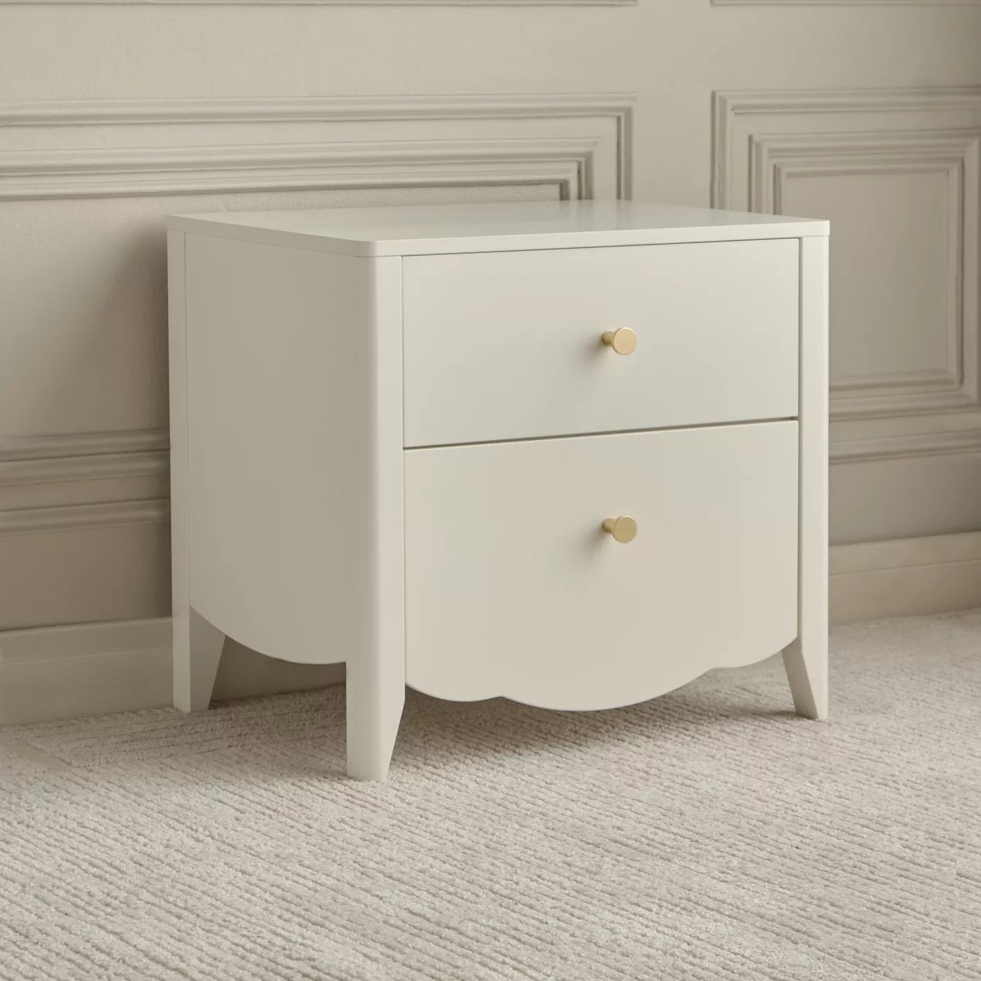 Timeless Design Nightstand With Two Spacious Drawers For Organizing - COOLBABY
