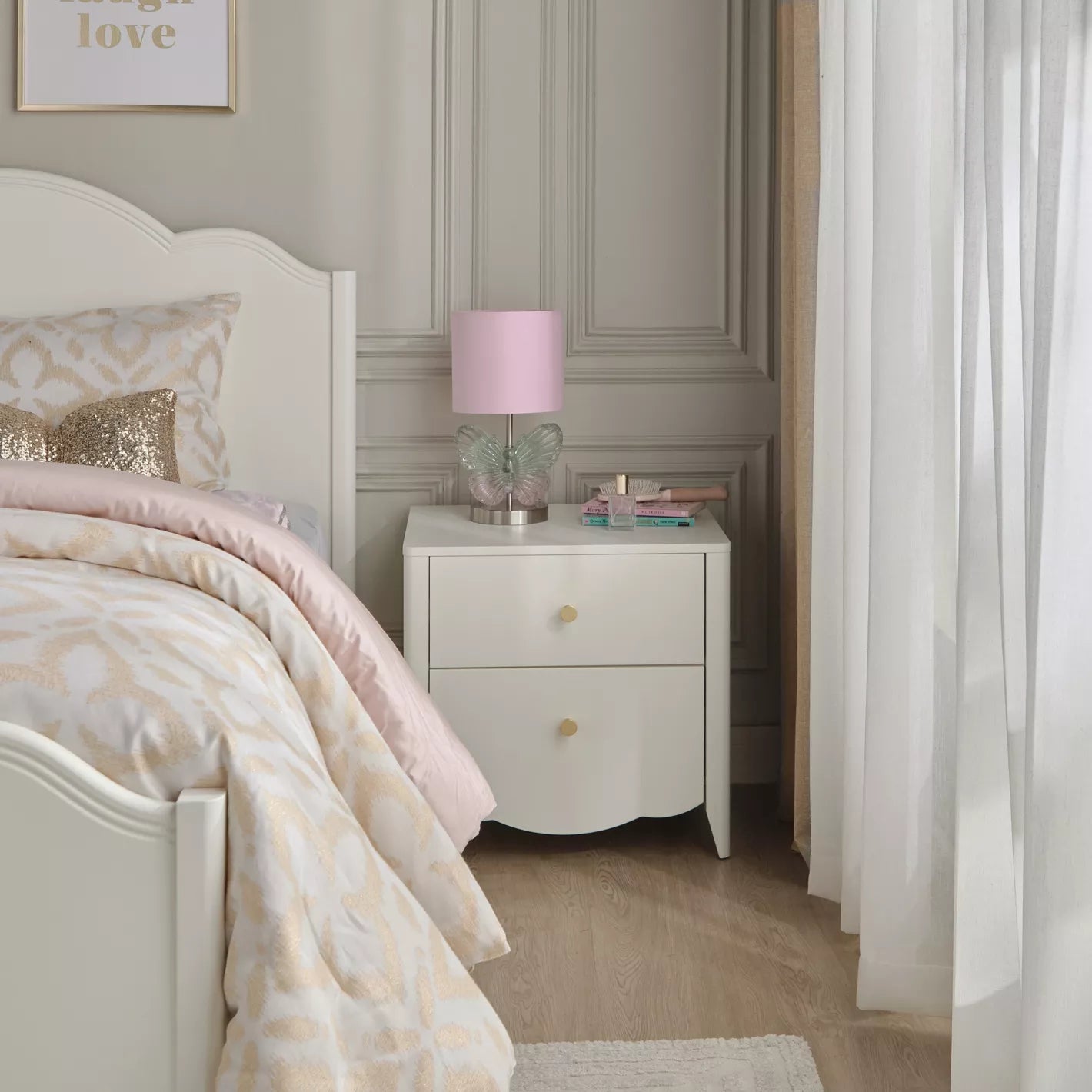 Timeless Design Nightstand With Two Spacious Drawers For Organizing - COOLBABY