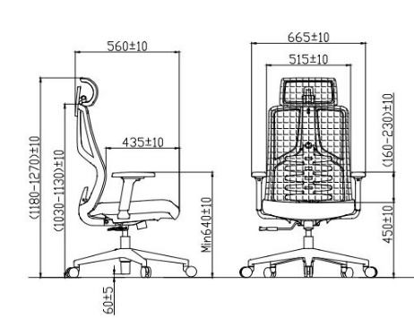 High Back Ergonomic Swivel Chair, Black Mesh Office Chair - COOLBABY