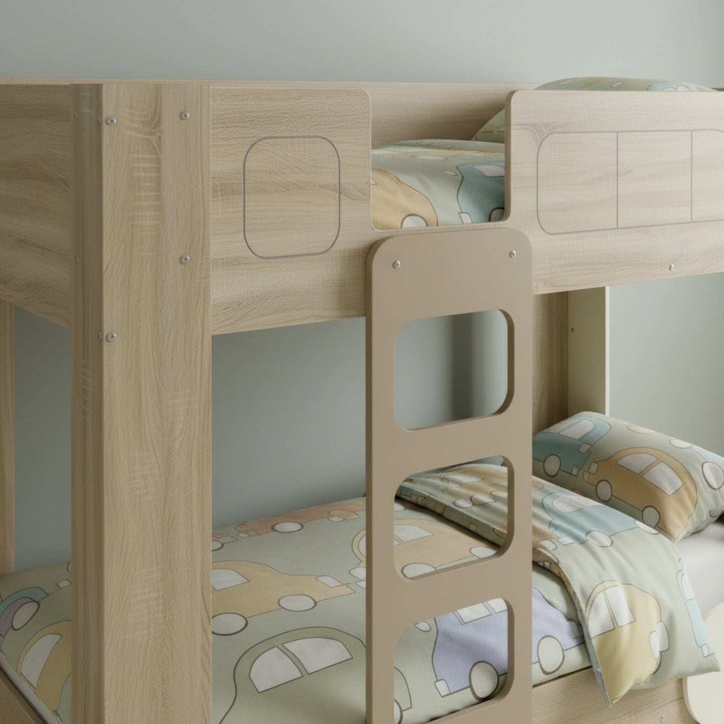 Doubledecker Single Bunk Bed 90x190 cm | Modern Wooden Kids Bunk Bed