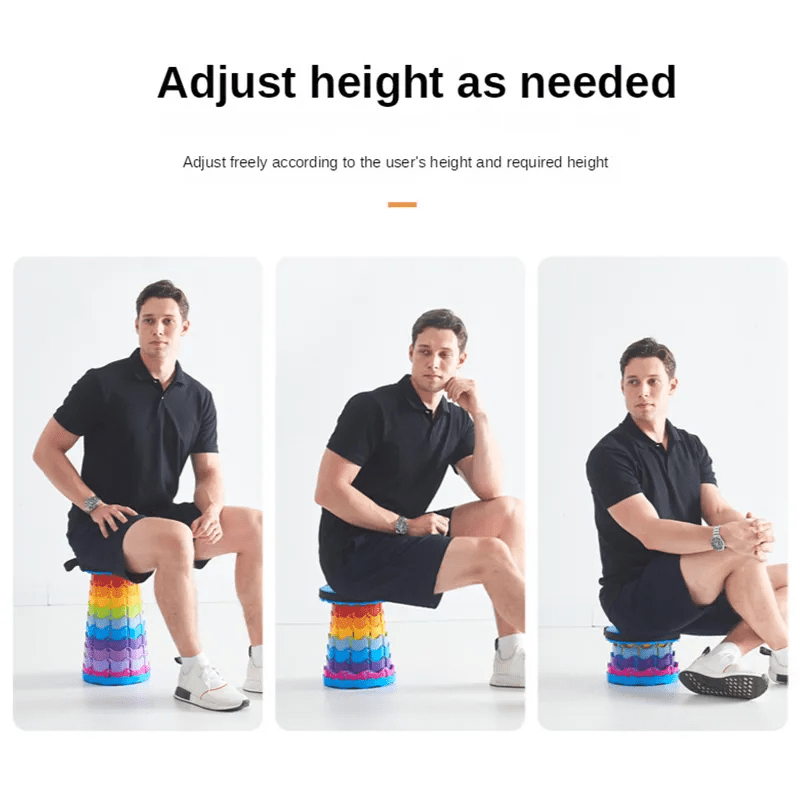 COOLBABY Portable Folding Telescopic Stool Lightweight Rainbow Chair and Outdoor Camping Fishing Beach LED Lighting Stool with Carry Bag - COOL BABY