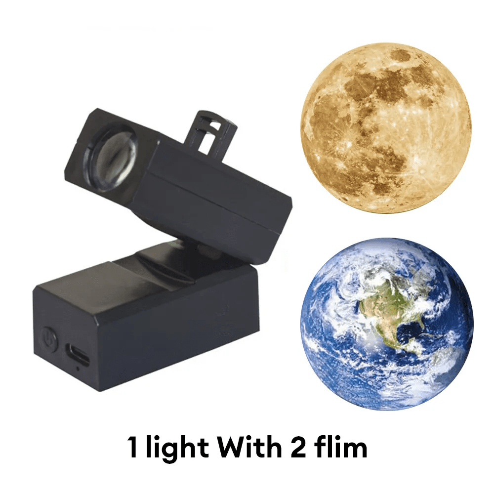 COOLBABY XQQ-DYTYD Earth Moon Projection Lamp Star Projector Planet Projector Background Atmosphere Led Night Light for Kids Bedroom Wall Decor - COOL BABY