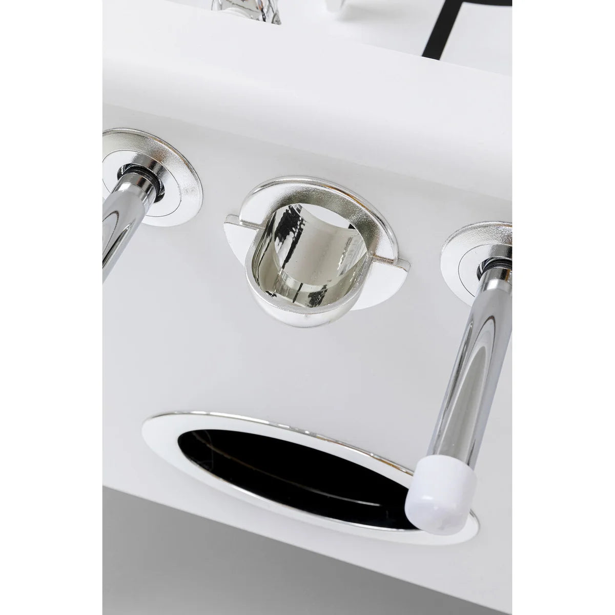 White Steel Chromed Foosball Soccer Table 125x145x90 cm – Professional Indoor Football Game Table