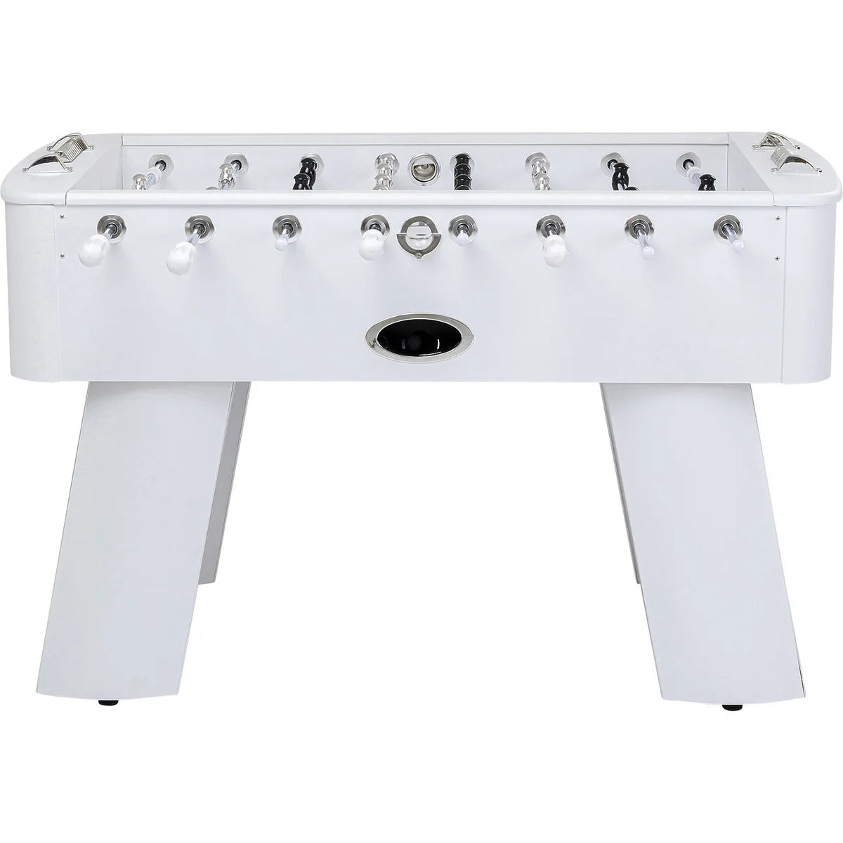 White Steel Chromed Foosball Soccer Table 125x145x90 cm – Professional Indoor Football Game Table