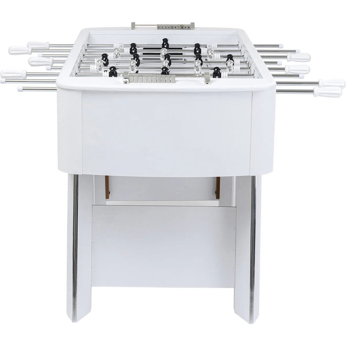 White Steel Chromed Foosball Soccer Table 125x145x90 cm – Professional Indoor Football Game Table