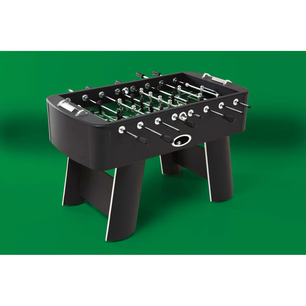 Black Steel Chromed Foosball Soccer Table 125x145x90 cm – Professional Indoor Football Game Table