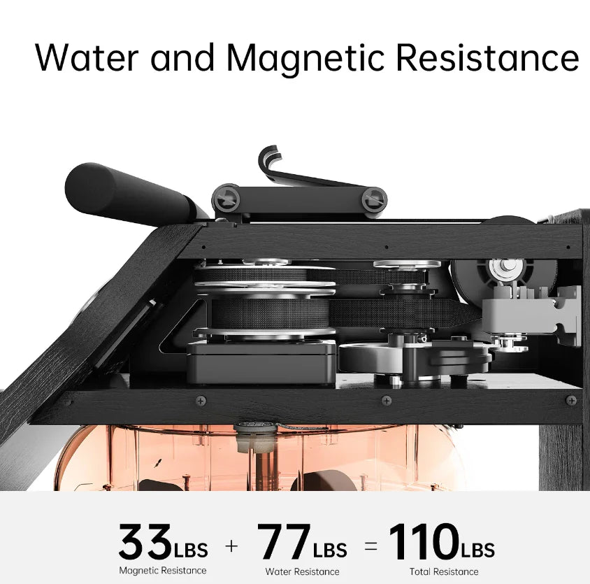 WM10 Trifold Water Rowing Machine | Foldable Water & Magnetic Rower with 32 Resistance Levels