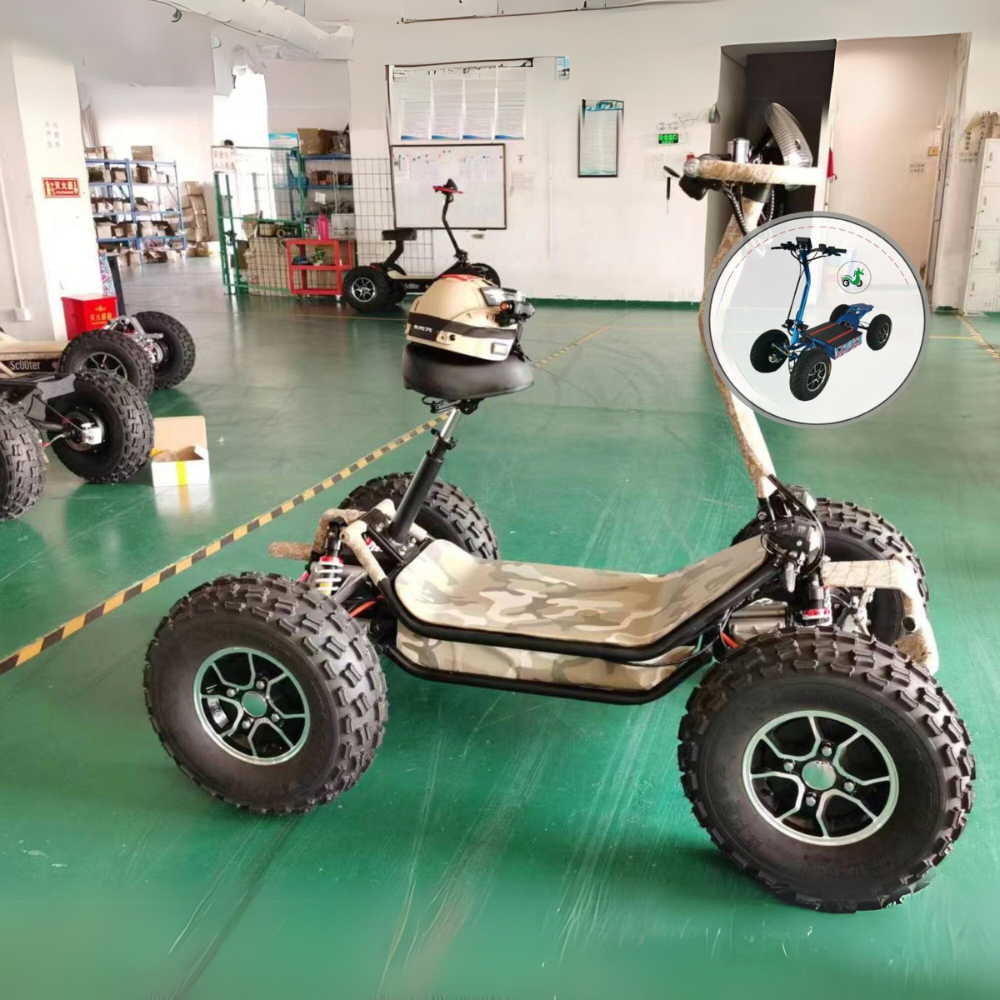 Off road electric scooters four wheel drive atv Brown - COOLBABY