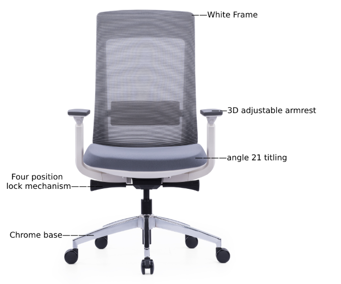 High Back Multifunction Ergonomic Office Chair, Adjustable Headrest, Lumbar Support - COOLBABY